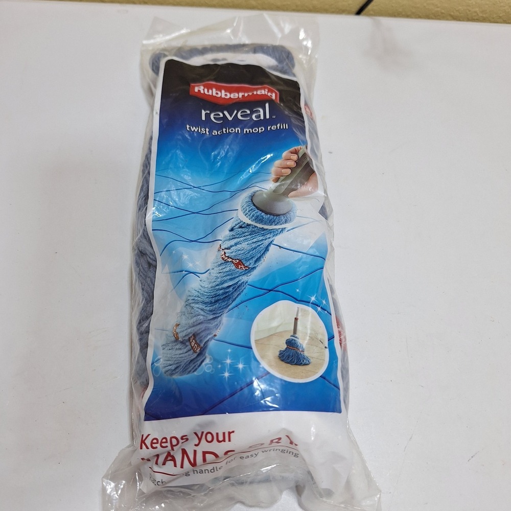 Rubbermaid Reveal Twist Action Mop Refill Replacement Head Washable Blue